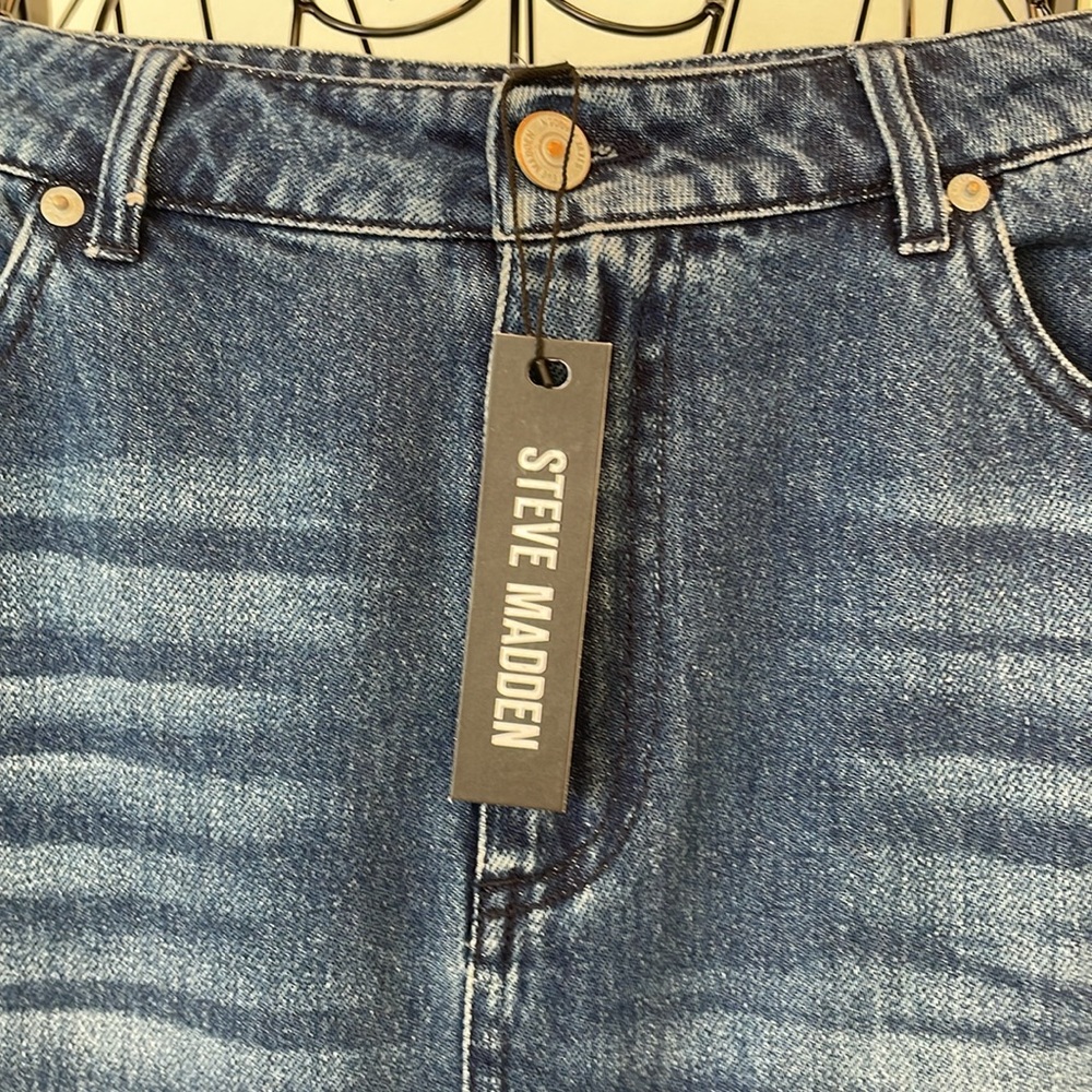 NWT STEVE MADDEN DENIM MIDI SKIRT - Picture 2 of 8